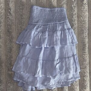 Brand New Without Tag Hollister Light Blue Ruffled Mini Skirt Size M 🌸🙂